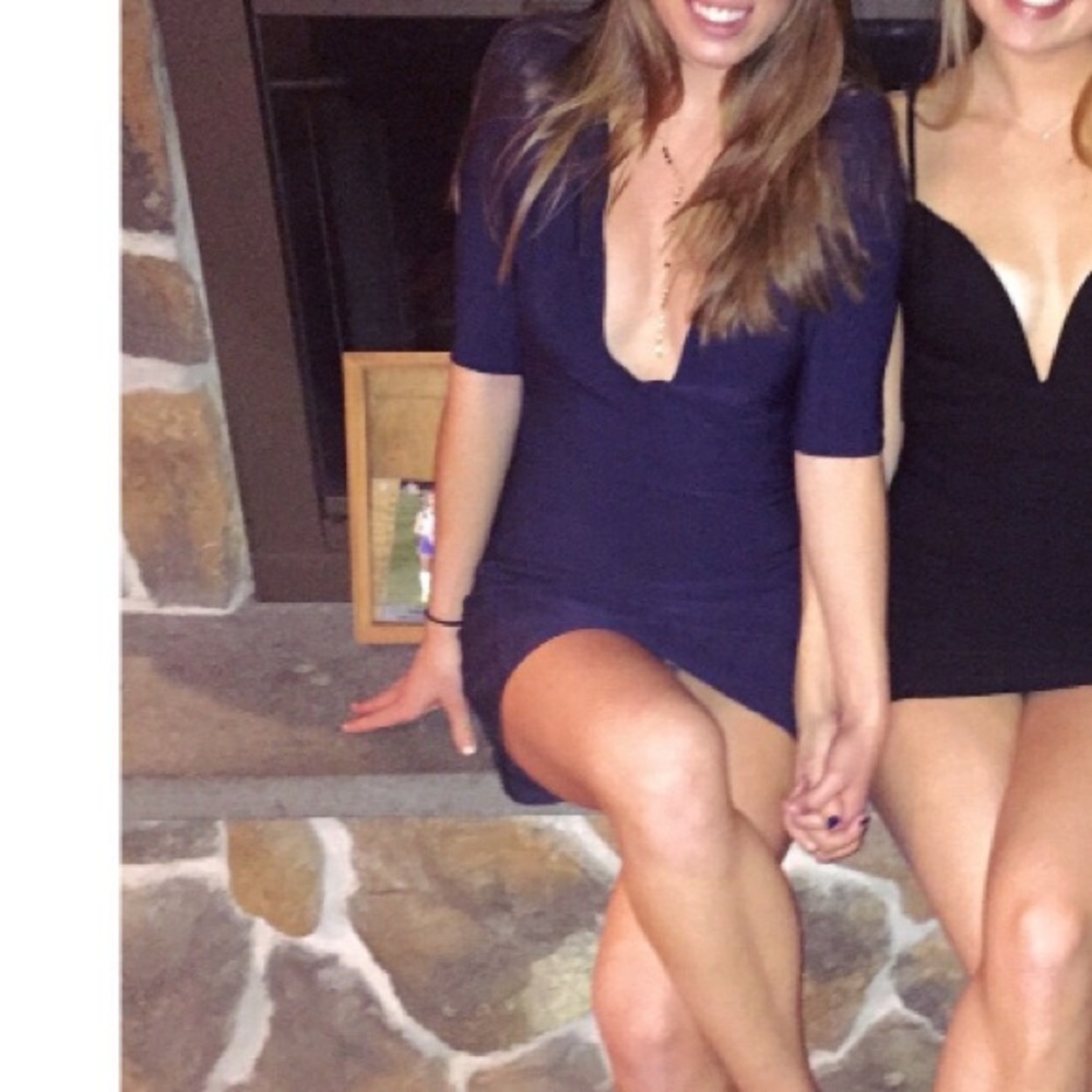 Low cut v neck dress